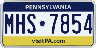 PA license plate MHS7854