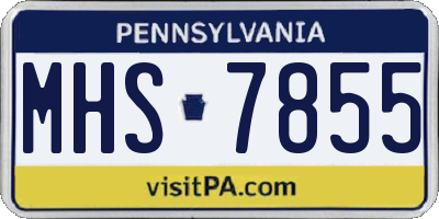 PA license plate MHS7855