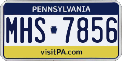 PA license plate MHS7856