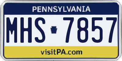 PA license plate MHS7857