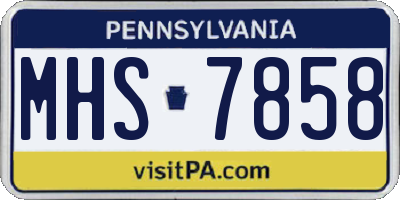 PA license plate MHS7858