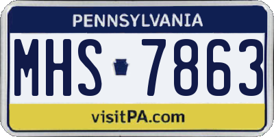 PA license plate MHS7863