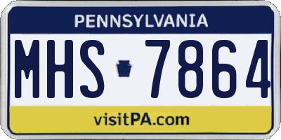 PA license plate MHS7864