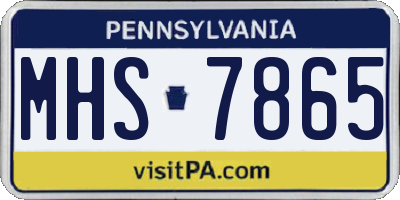 PA license plate MHS7865
