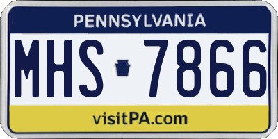 PA license plate MHS7866