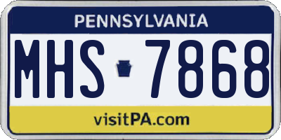 PA license plate MHS7868