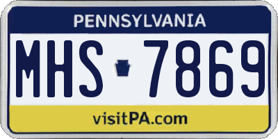 PA license plate MHS7869