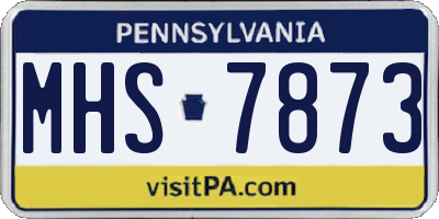 PA license plate MHS7873