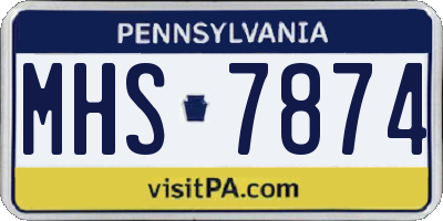 PA license plate MHS7874