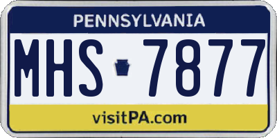 PA license plate MHS7877