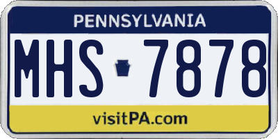 PA license plate MHS7878