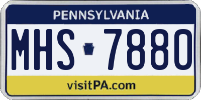 PA license plate MHS7880