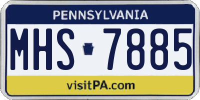 PA license plate MHS7885
