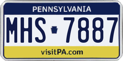 PA license plate MHS7887