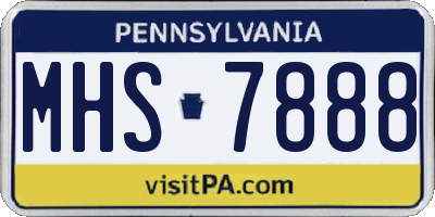 PA license plate MHS7888