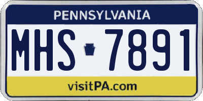 PA license plate MHS7891