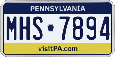 PA license plate MHS7894