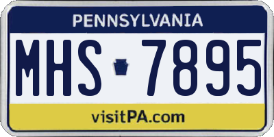 PA license plate MHS7895