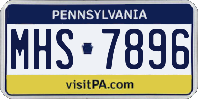 PA license plate MHS7896