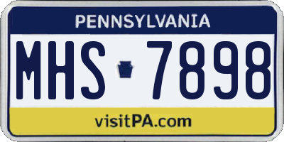 PA license plate MHS7898