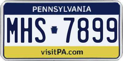 PA license plate MHS7899