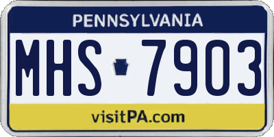 PA license plate MHS7903