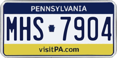 PA license plate MHS7904