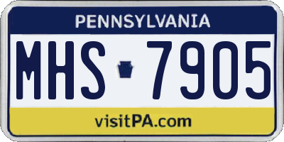 PA license plate MHS7905