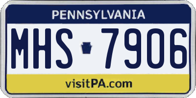PA license plate MHS7906