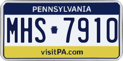 PA license plate MHS7910