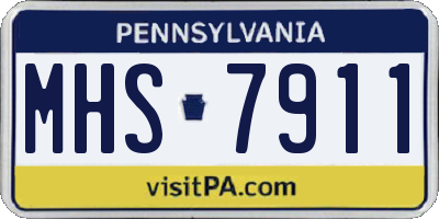 PA license plate MHS7911