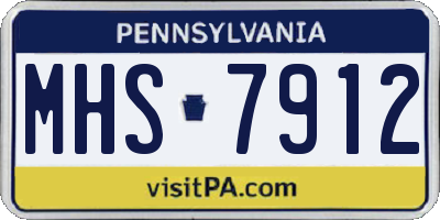 PA license plate MHS7912