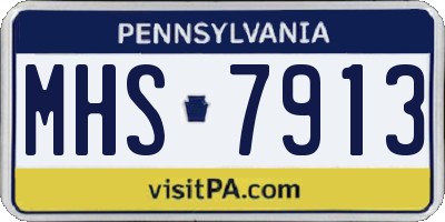 PA license plate MHS7913
