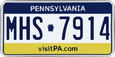 PA license plate MHS7914