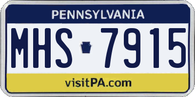 PA license plate MHS7915