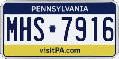 PA license plate MHS7916