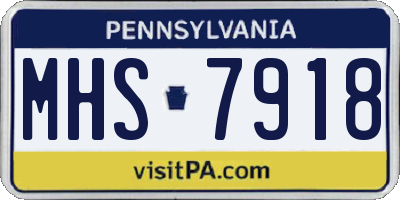 PA license plate MHS7918