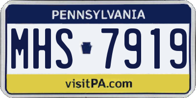 PA license plate MHS7919