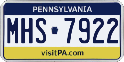 PA license plate MHS7922