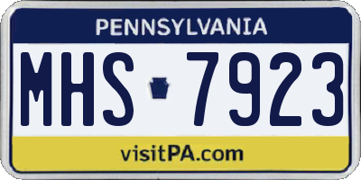 PA license plate MHS7923