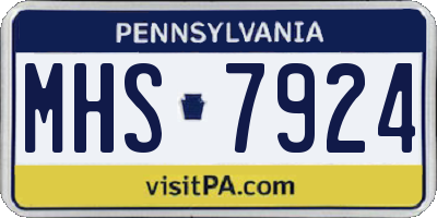 PA license plate MHS7924