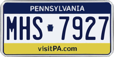 PA license plate MHS7927