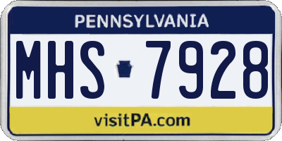PA license plate MHS7928