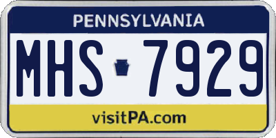PA license plate MHS7929