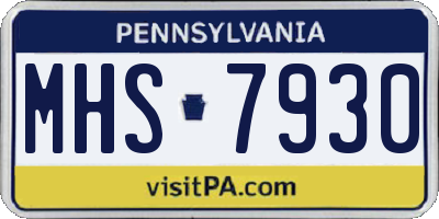 PA license plate MHS7930