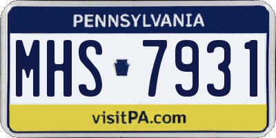 PA license plate MHS7931