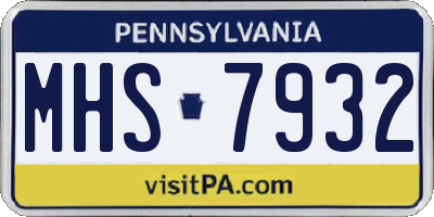 PA license plate MHS7932