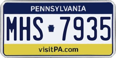 PA license plate MHS7935