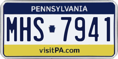 PA license plate MHS7941