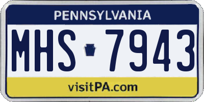 PA license plate MHS7943